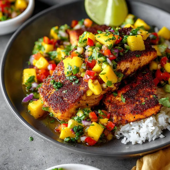 A plate of food with rice and fish.