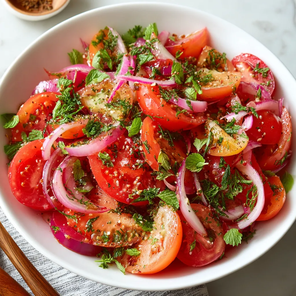 A white bowl filled with tomatoes and onions.
