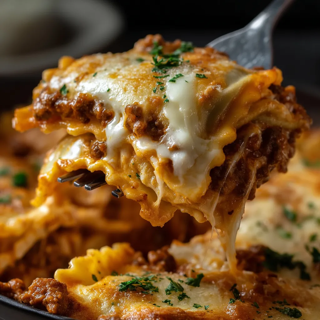 A fork is in a bowl of pasta.