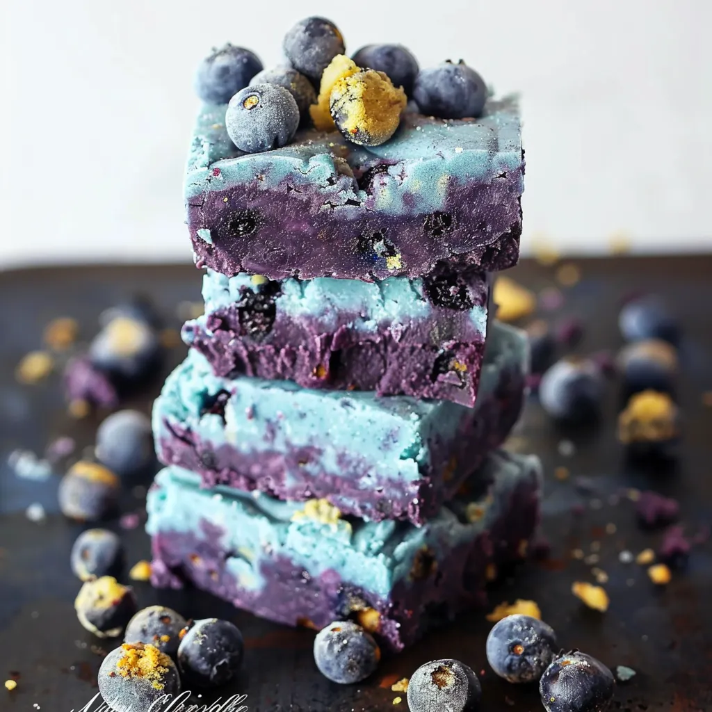 A stack of blueberry muffin fudge.