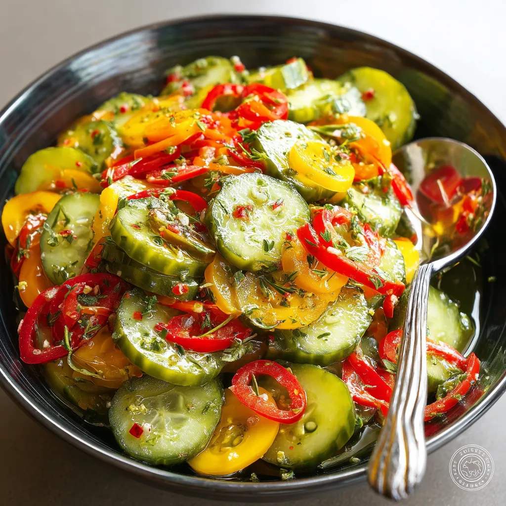 A bowl of cucumber salad.
