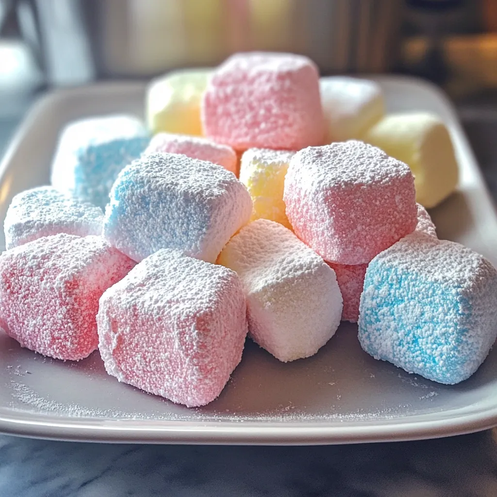 A plate of cotton candy marshmallows.