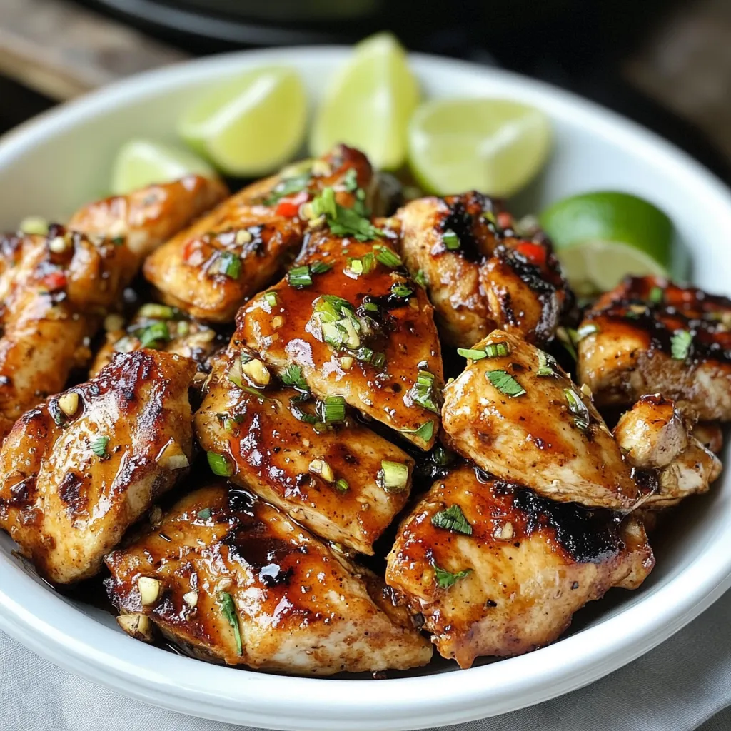A bowl of Sweet Chili Chicken.
