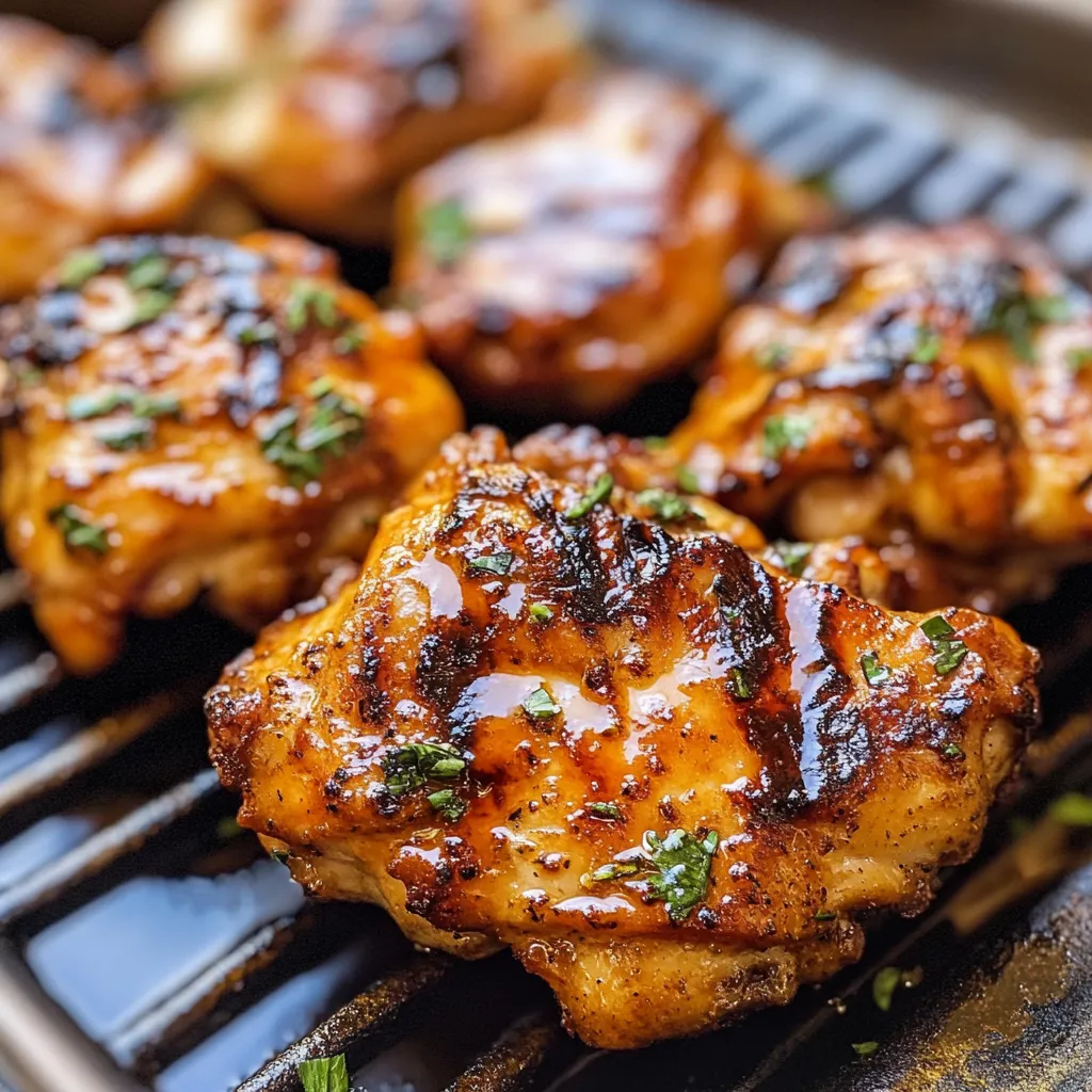 Grilled boneless chicken thighs.