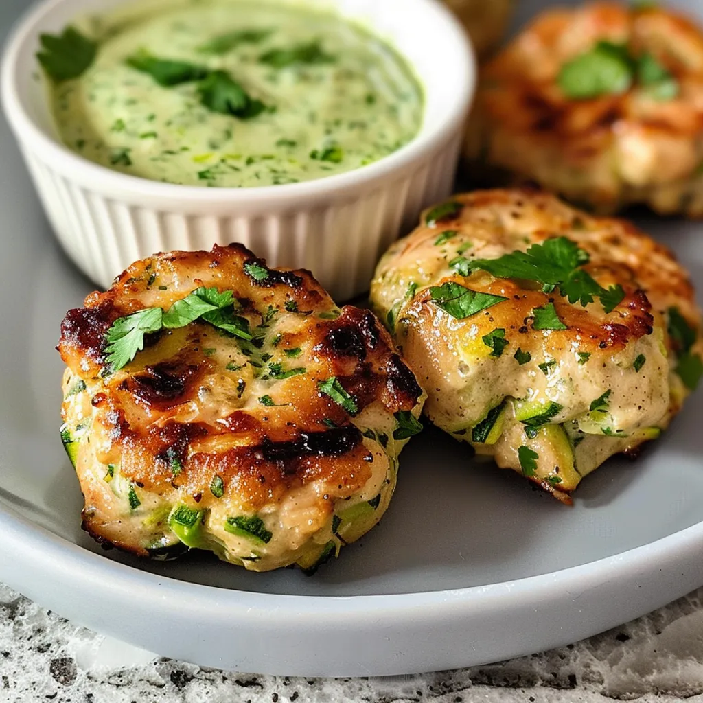 Chicken Zucchini Poppers on a plate.