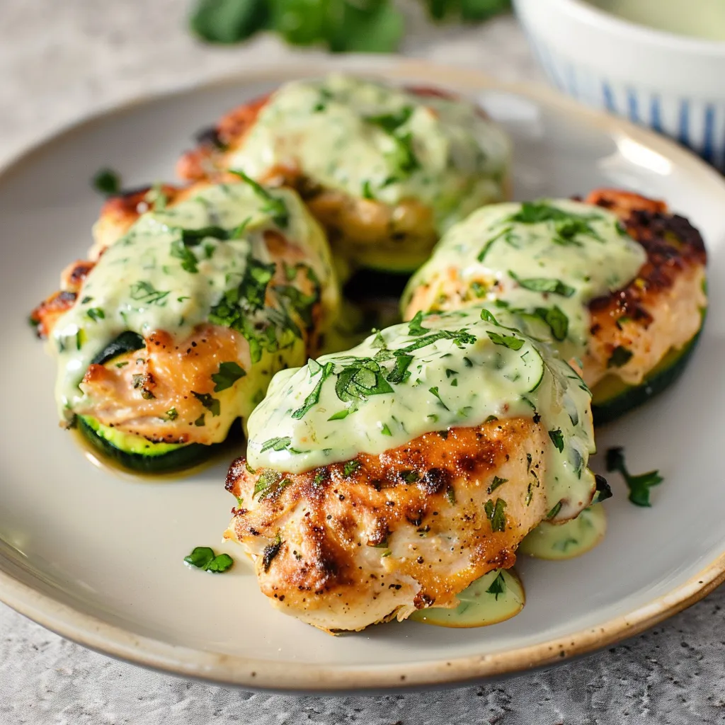 Chicken zucchini poppers on a plate.