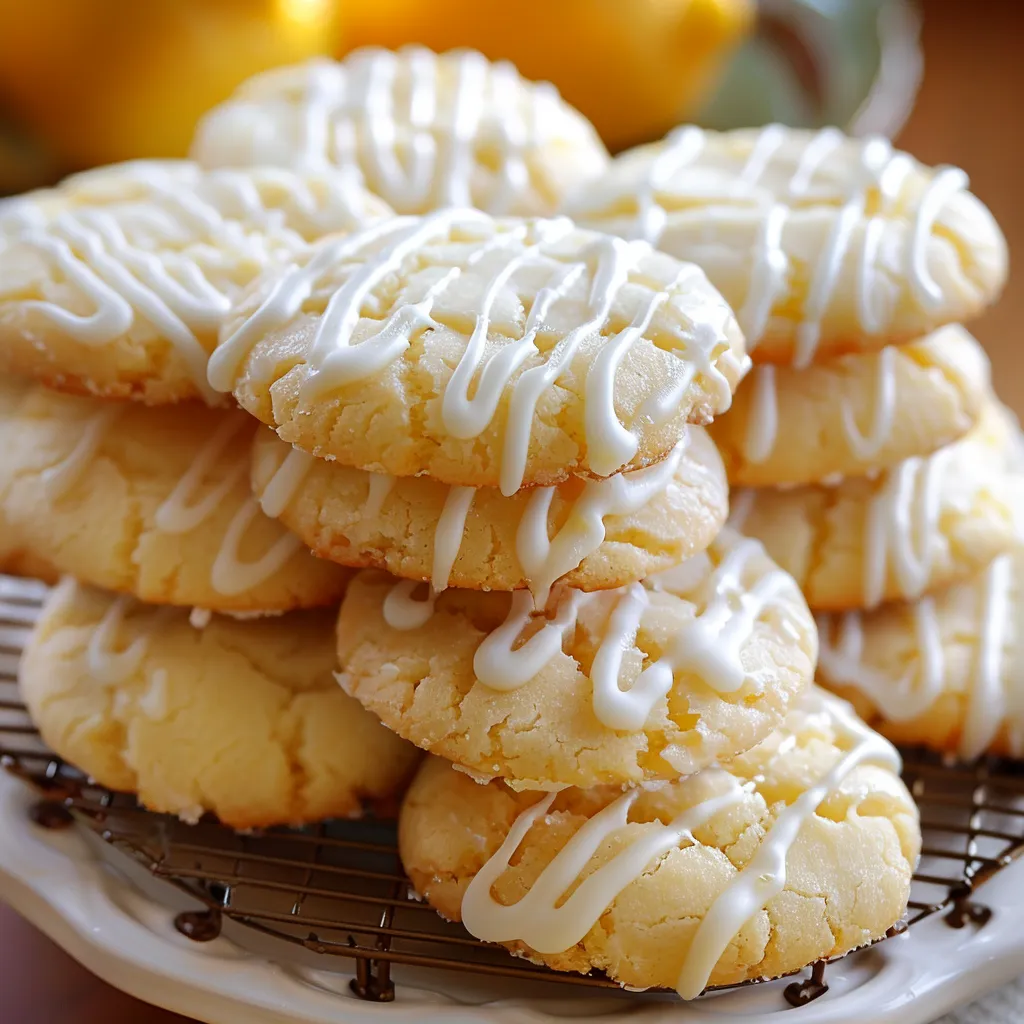 A stack of lemon pound cake cookies.