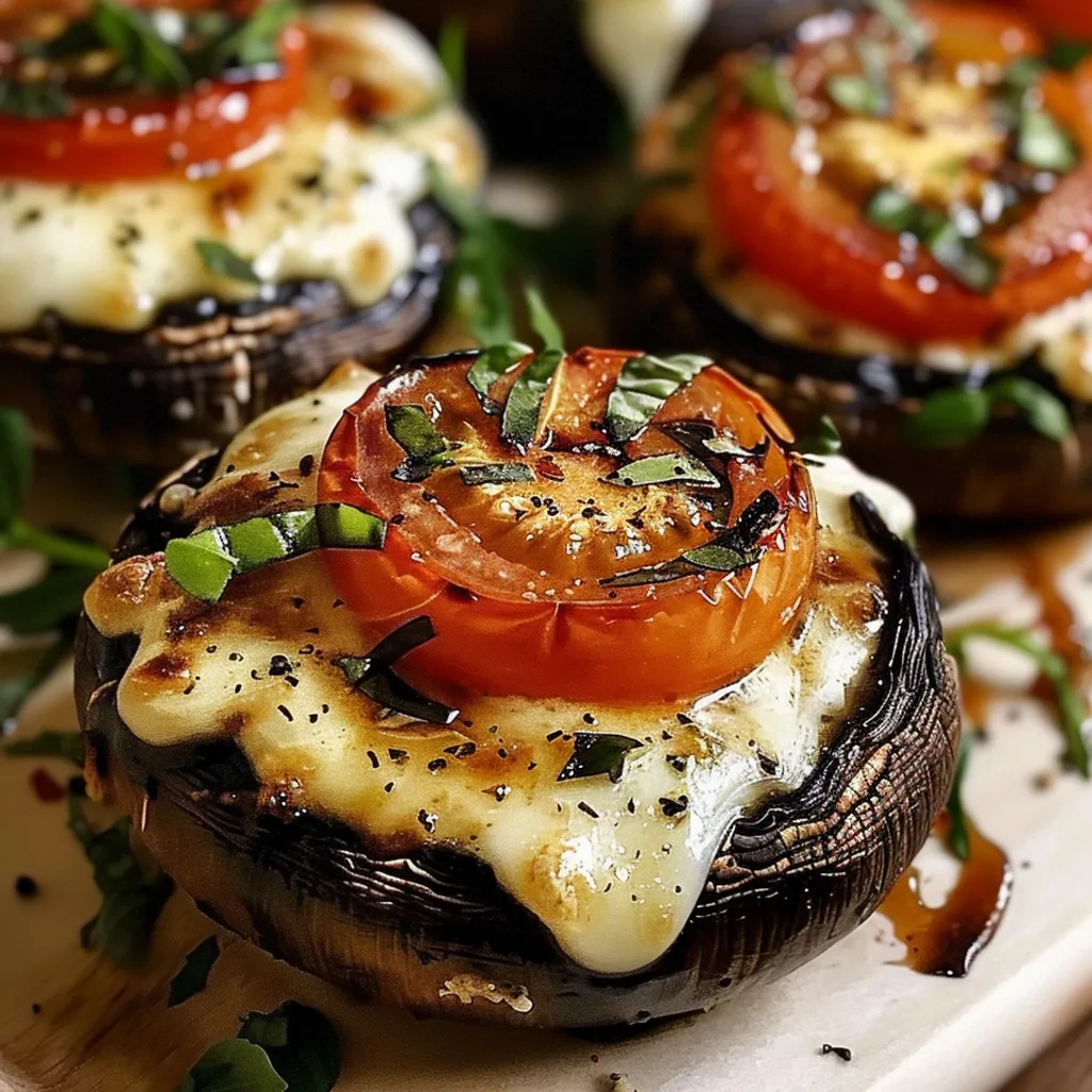 Caprese stuffed portobello mushrooms.