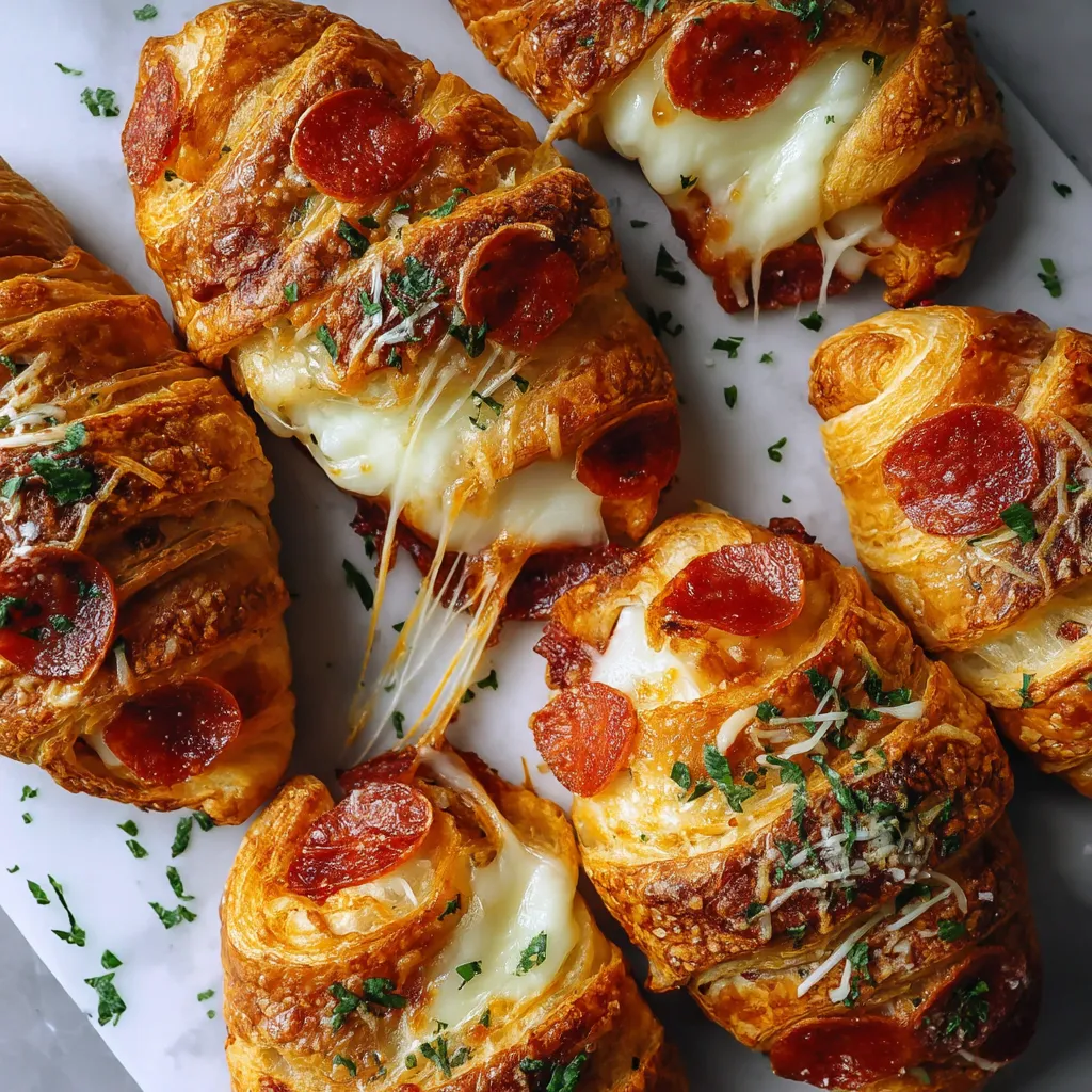 Mozzarella Pepperoni Croissant Rolls.