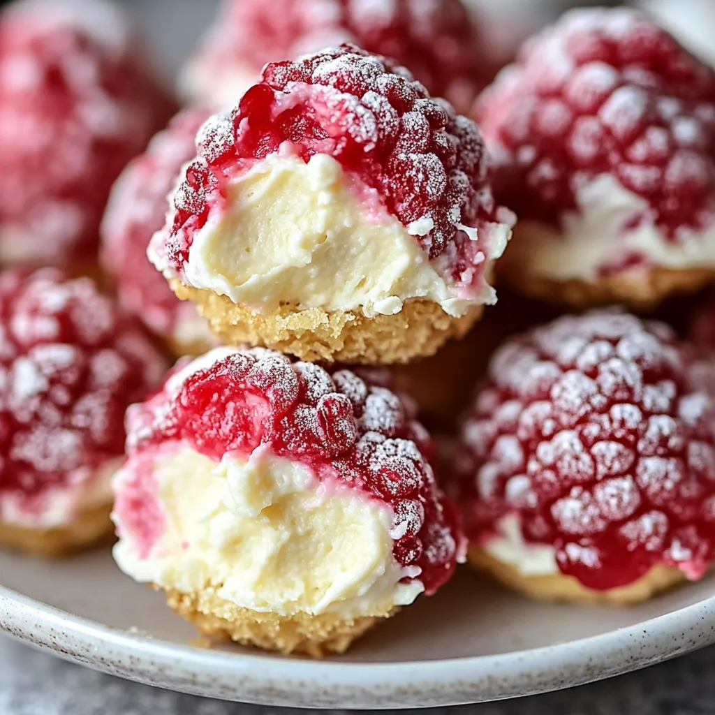A plate of raspberry cream cheese bites.
