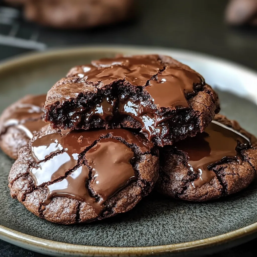 A plate of chocolate fudge brownies.