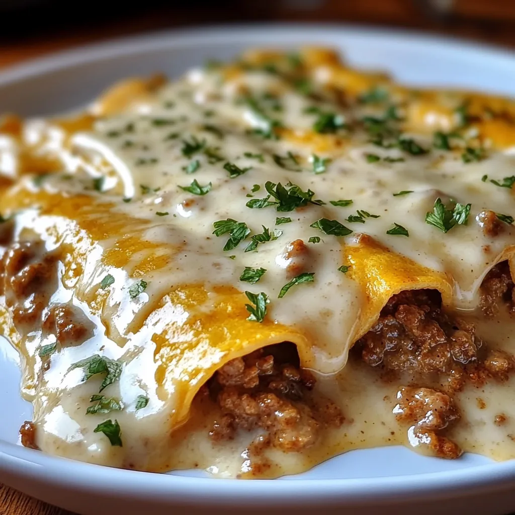 Southern Breakfast Enchiladas Sausage Gravy
