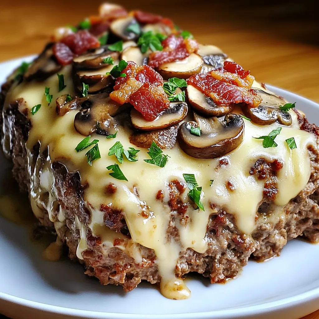 Bacon Swiss Mushroom Meatloaf