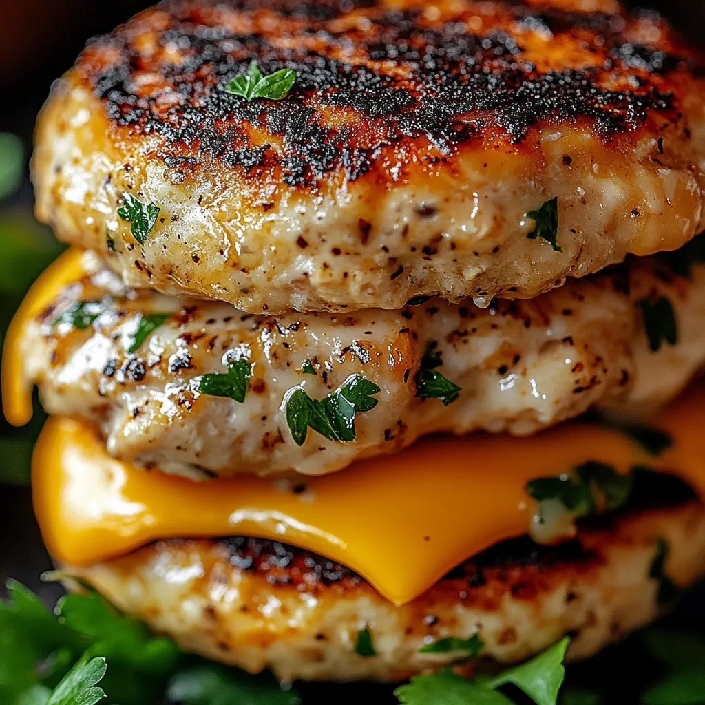 Chicken Burgers with Cheddar and Ranch