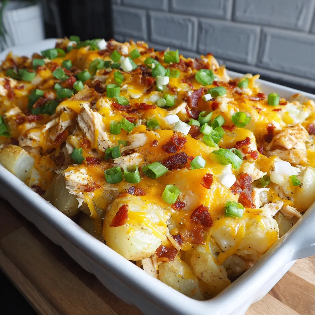 Cheesy Potato and Chicken Bake