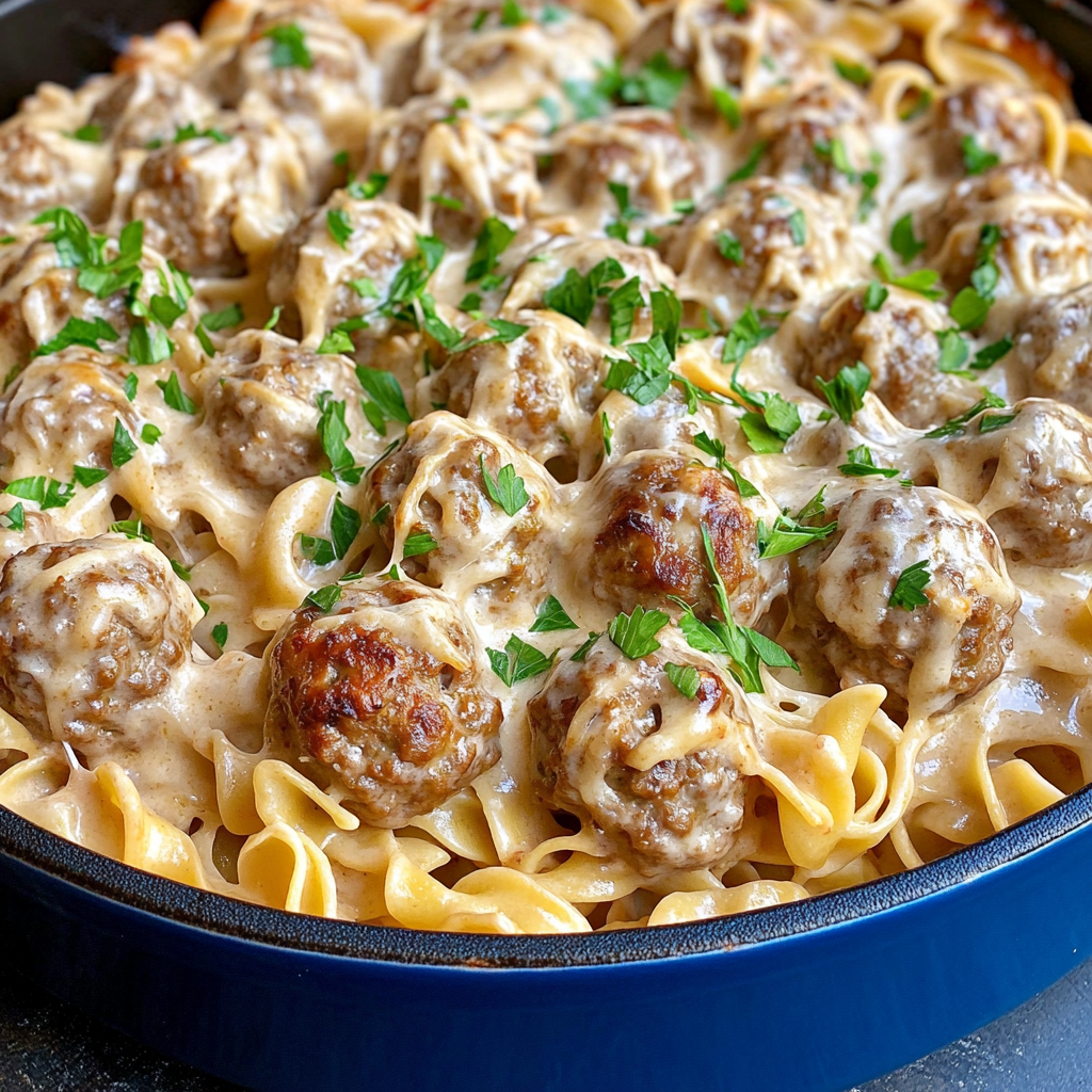 Creamy Meatball Pasta Bake