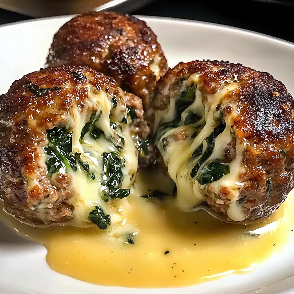 Cheesy Spinach Meatballs