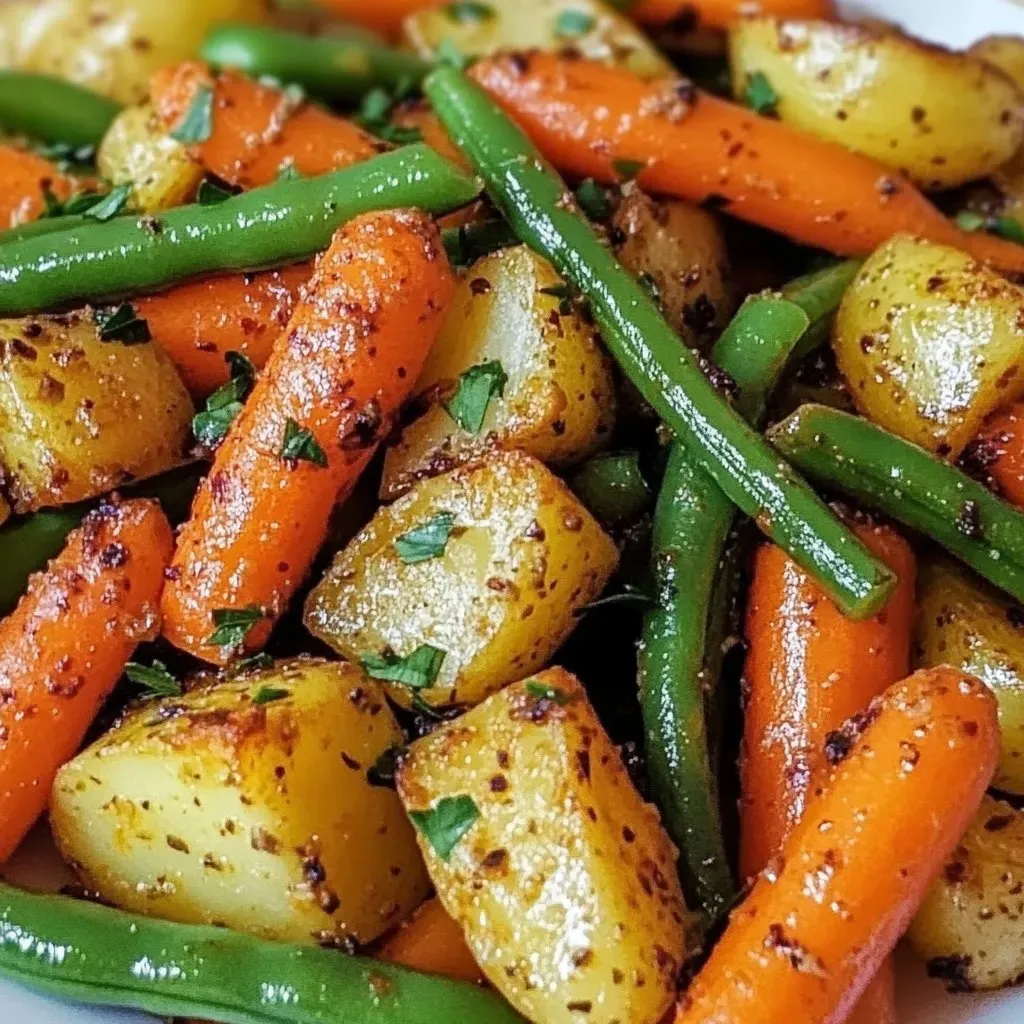 Golden Crispy Garlic Veggies