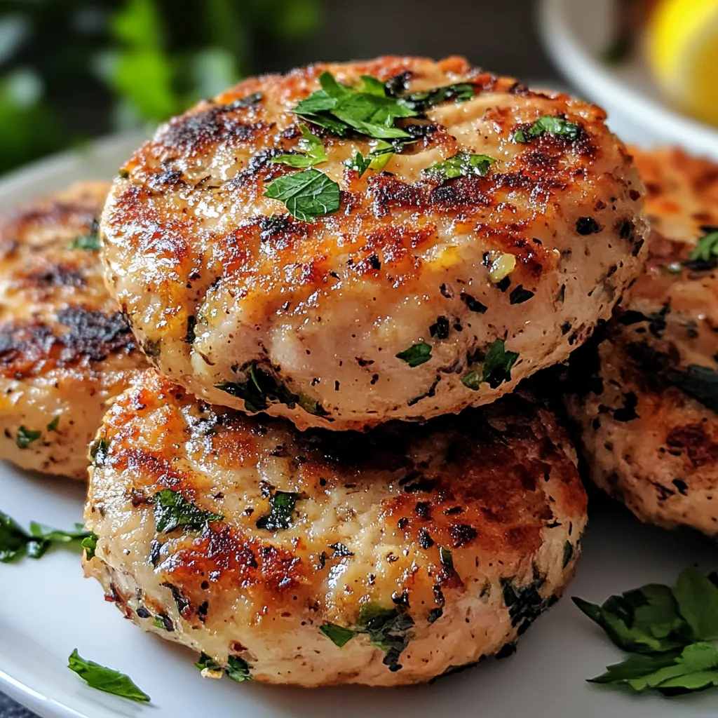 A stack of Mediterranean chicken patties.