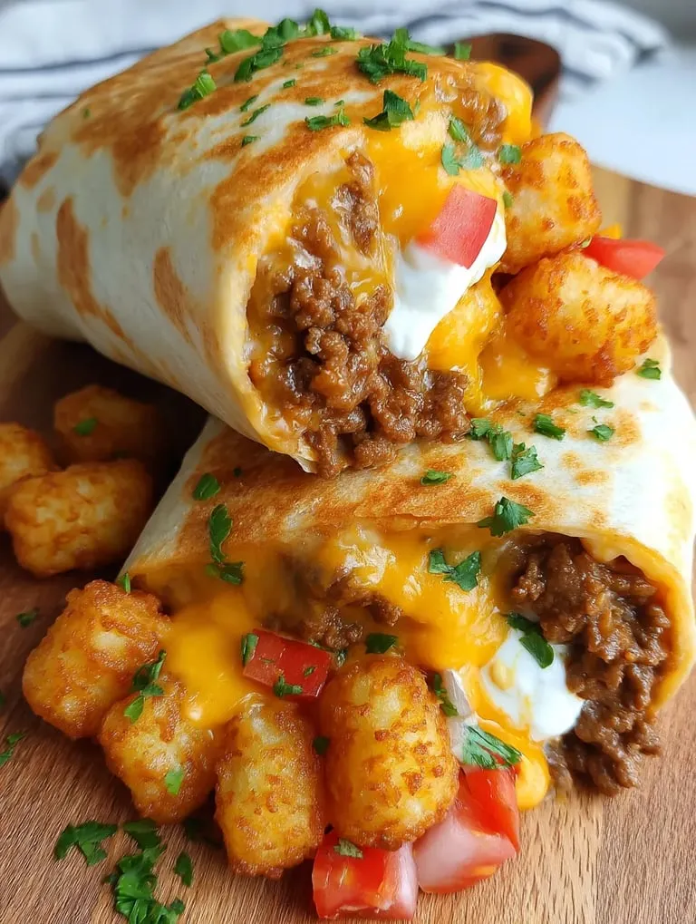 Cheesy Potato Burritos Beef