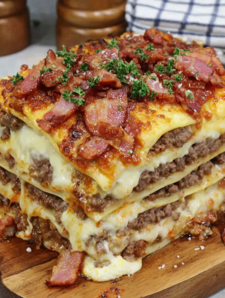 Parmesan Garlic Bacon Lasagna