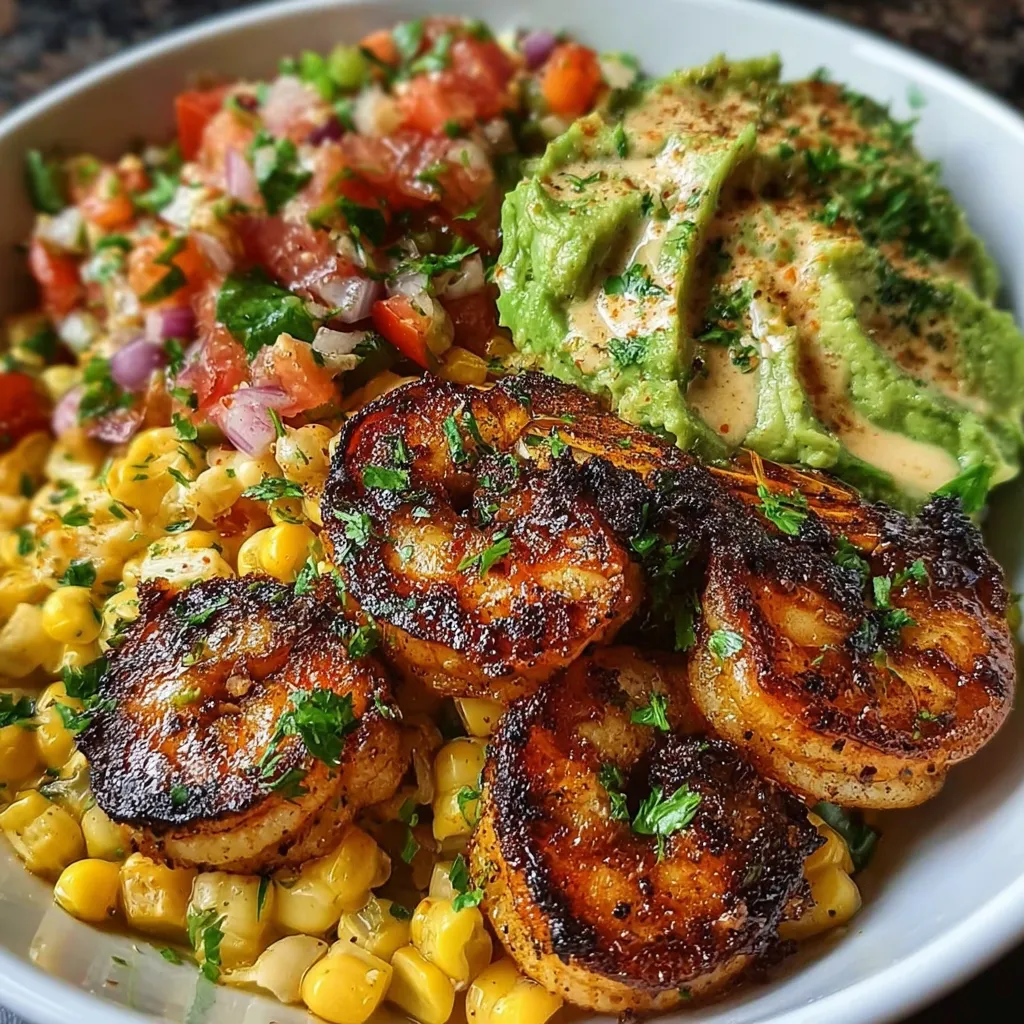 Grilled Shrimp Avocado Corn Salsa