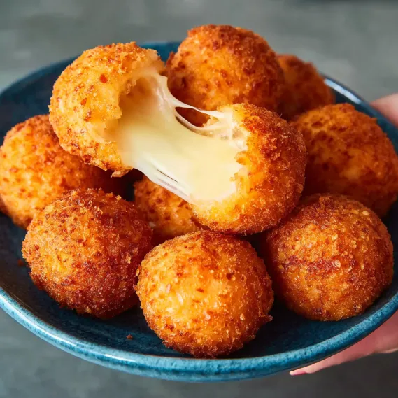 A plate of cheese balls.