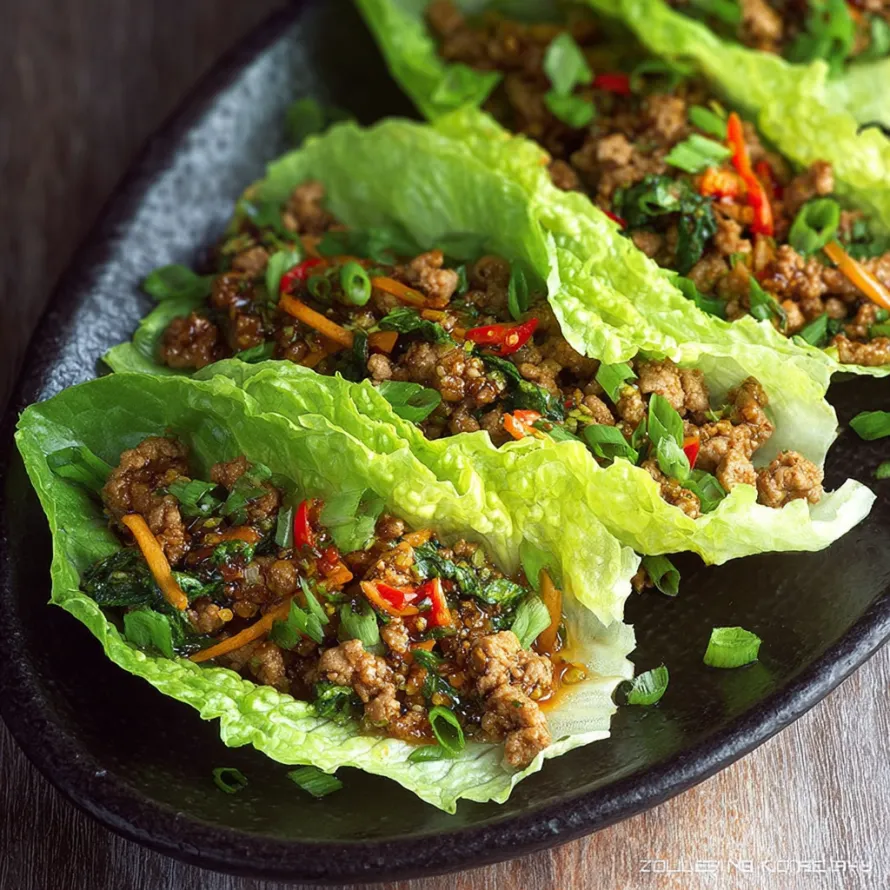 A plate of food with meat and lettuce.