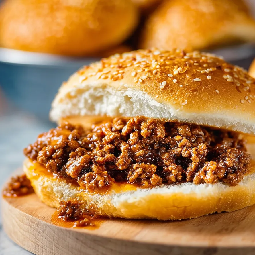 A sloppy joe sandwich with a bun.