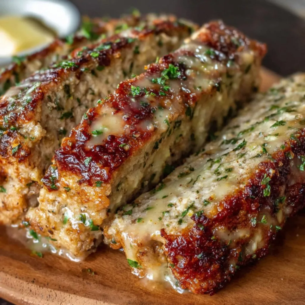 A piece of garlic parmesan chicken.