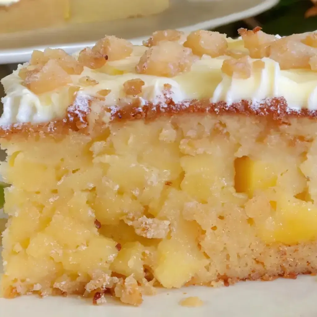 A slice of Southern Pineapple Cake.