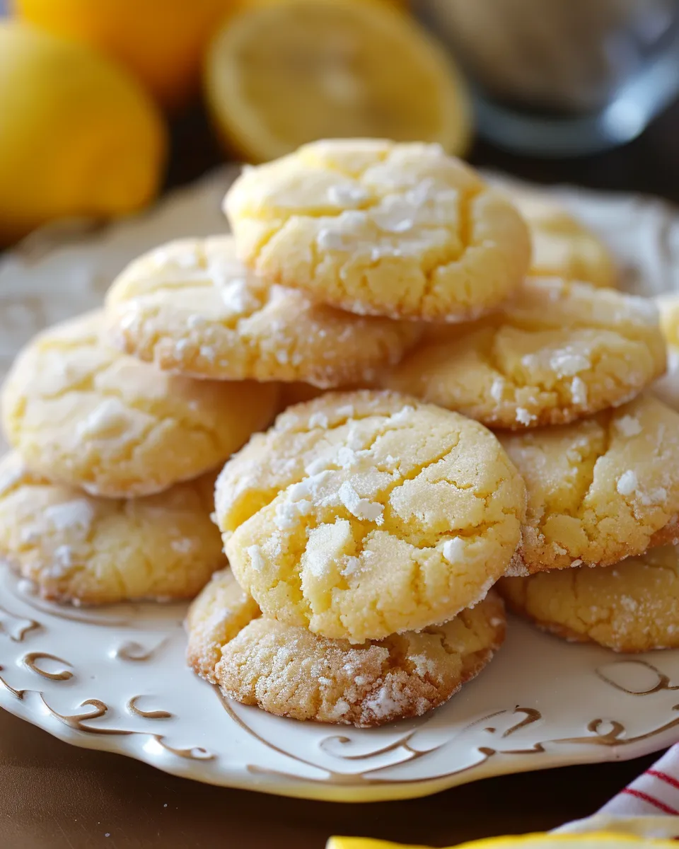 A plate of lemon pound cake cookies.