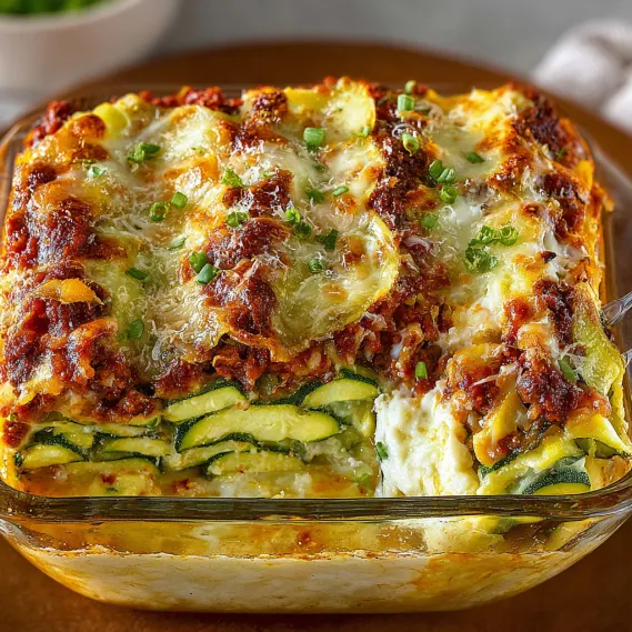 A dish of zucchini lasagna.