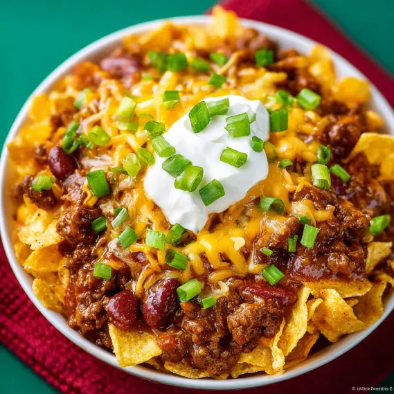 A white bowl filled with chili and cheese.