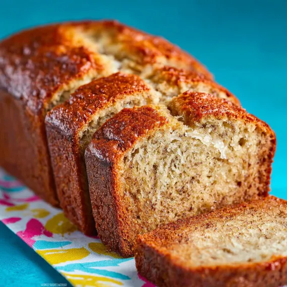 A slice of banana bread with sour cream.