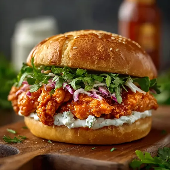 A sandwich with lettuce, tomato, and blue cheese.