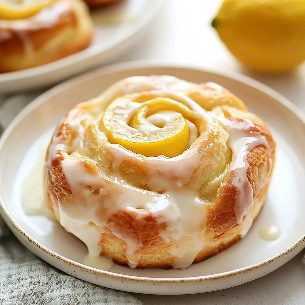 A plate of lemon sweet rolls.