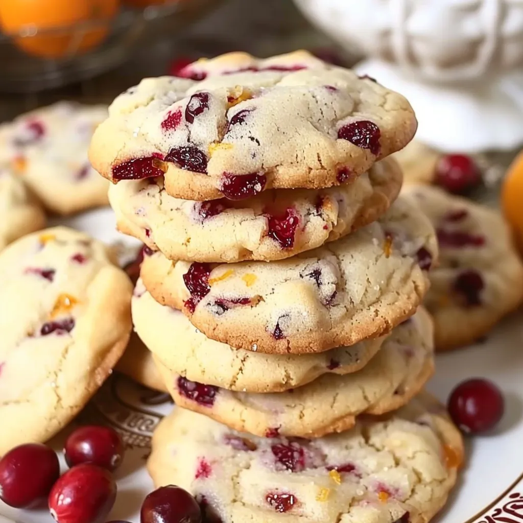 A stack of cranberry orange cookies.