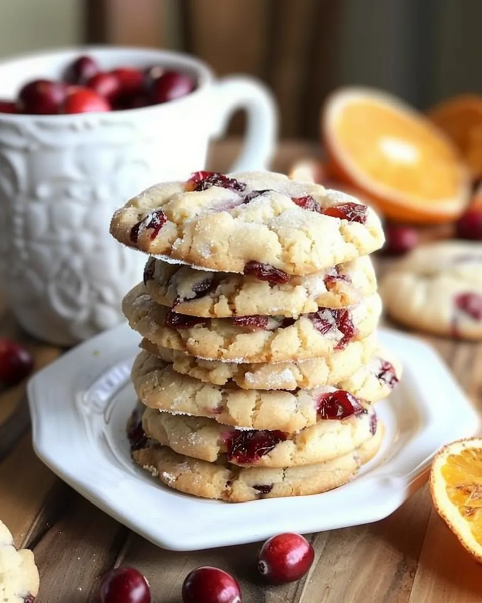 A stack of cranberry orange cookies.