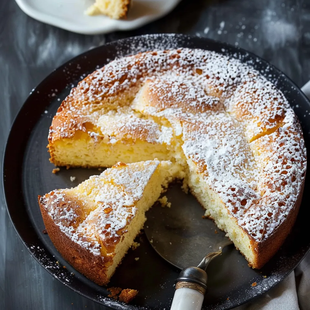 A slice of Italian lemon ricotta cake.