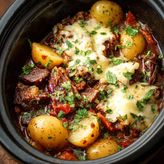 A hearty sausage casserole in a bowl.