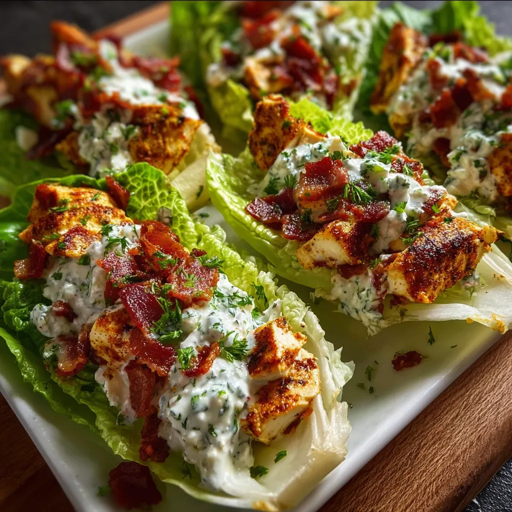 Chicken Bacon Ranch Lettuce Boats.