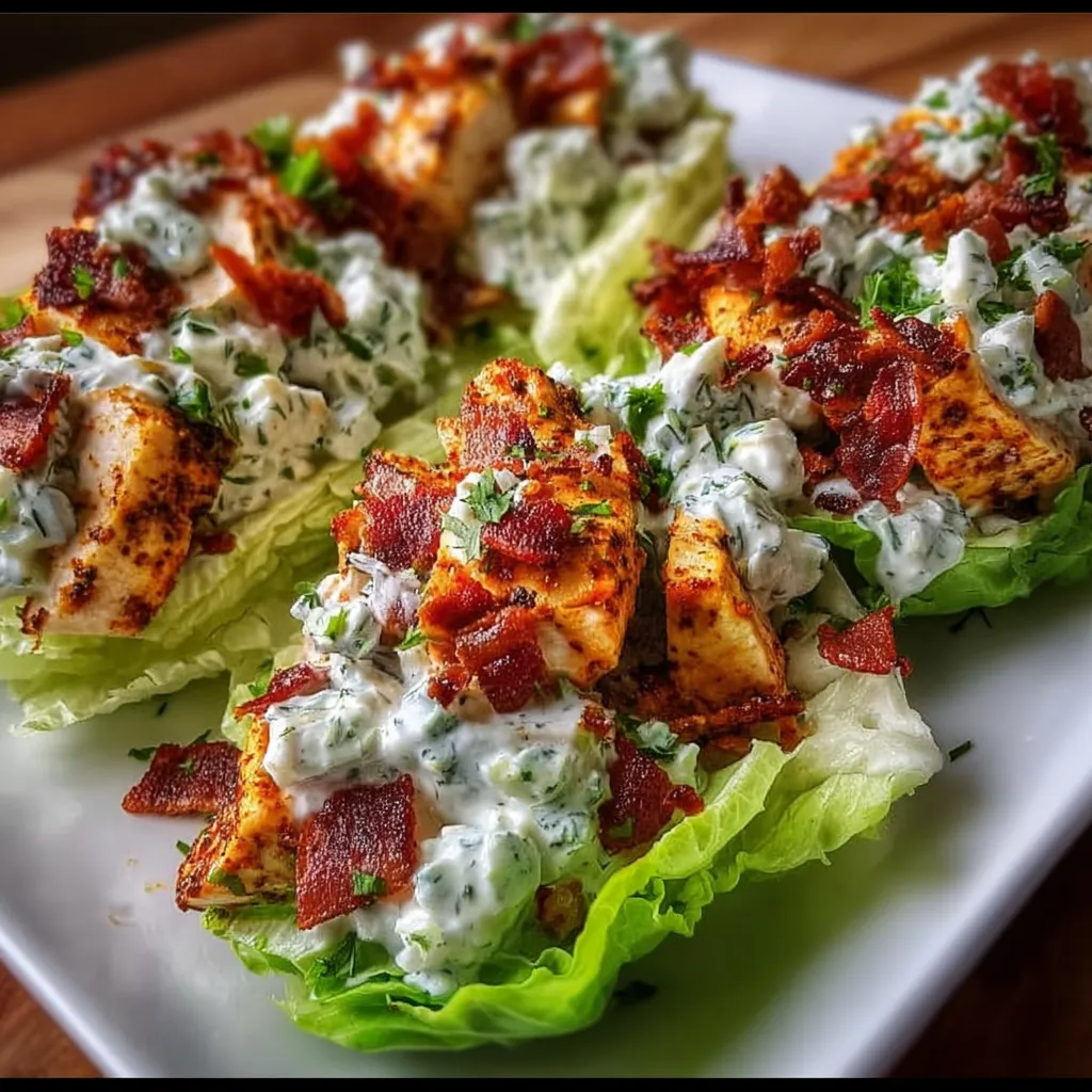 Chicken Bacon Ranch Lettuce Boats.