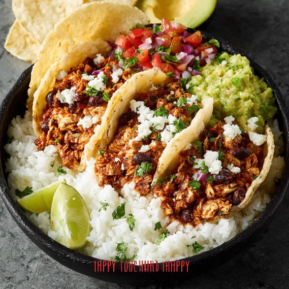 A bowl of food with a green topping.