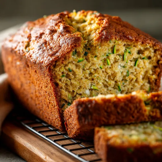 A loaf of bread with green herbs on top.