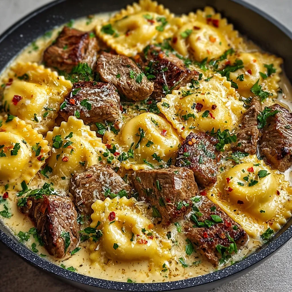 A bowl of pasta with meat and cheese.