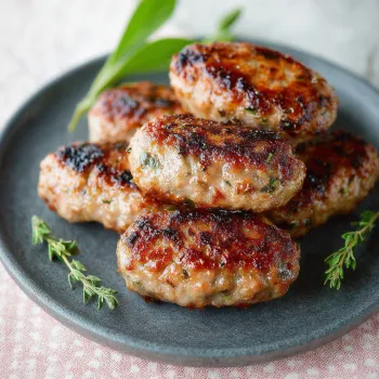 A plate of sausage links.