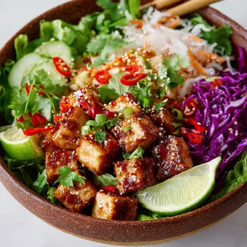 A bowl of spicy tofu salad.