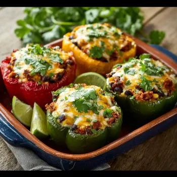 A plate of Mexican stuffed peppers.