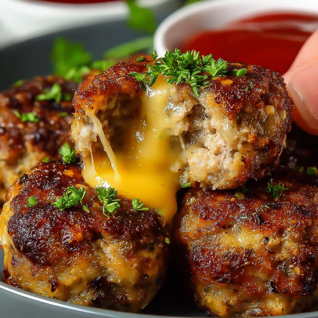 Cheesy Stuffed Meatloaf Bites